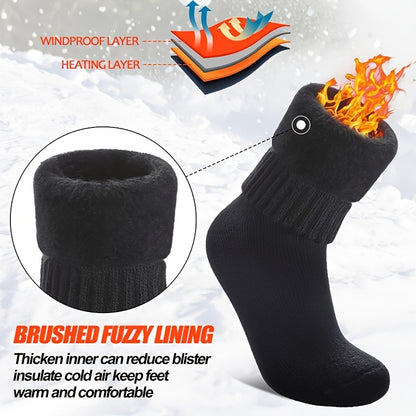 3 Paar Dames Thermische Laarsensokken voor Skiën - Dikke Warme Winter Sokken met Elastisch Geribbelde Boord, Machinewasbaar, Gemengde Kleuren & Zwart voor Extreem Koude Weer Buitensporten, Comfortabele Pasvorm