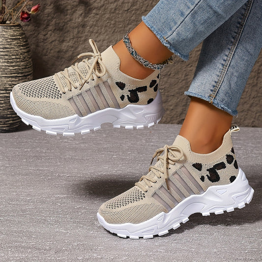 Nora™ | Trendy Platform Sneakers met Mesh & Print