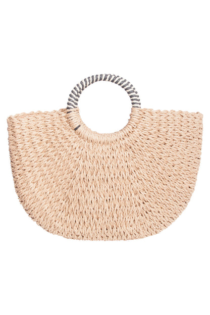 56028 Strandtas - Donkerzand Met Schelpenborduursel