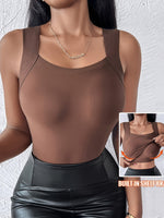 CHICME Dames Naadloze Vierkante Hals Camisole Top - Slim Fit, Lift, Stretchy & Ademend Vezel voor Alle Seizoenen, Effen Kleur, Versatile Layering Piece, Allseason Camisole | Sleek Formfitting | Smooth Texture