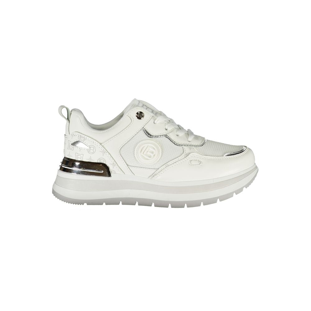 White Polyester Women Sneaker