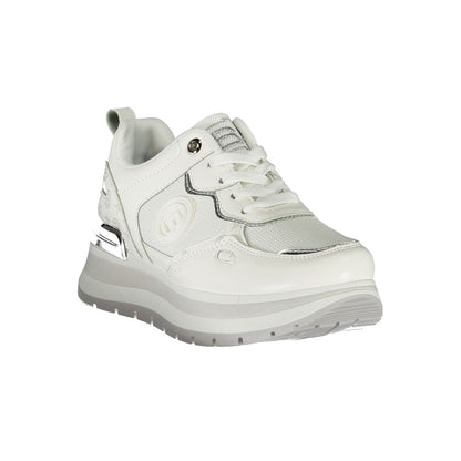 White Polyester Women Sneaker
