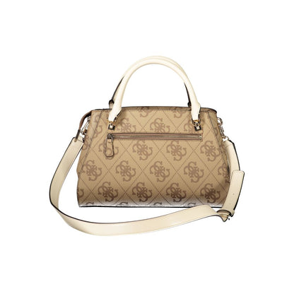 Beige Polyethylene Women Handbag