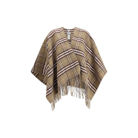 Wool and cashmere Check Cape