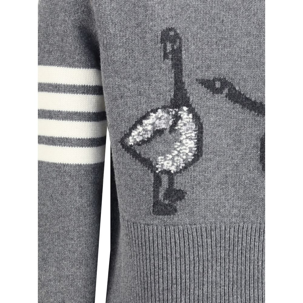 Virgin wool Cardigan with embrodery geese
