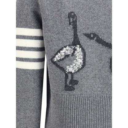 Virgin wool Cardigan with embrodery geese