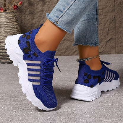 Nora™ | Trendy Platform Sneakers met Mesh & Print