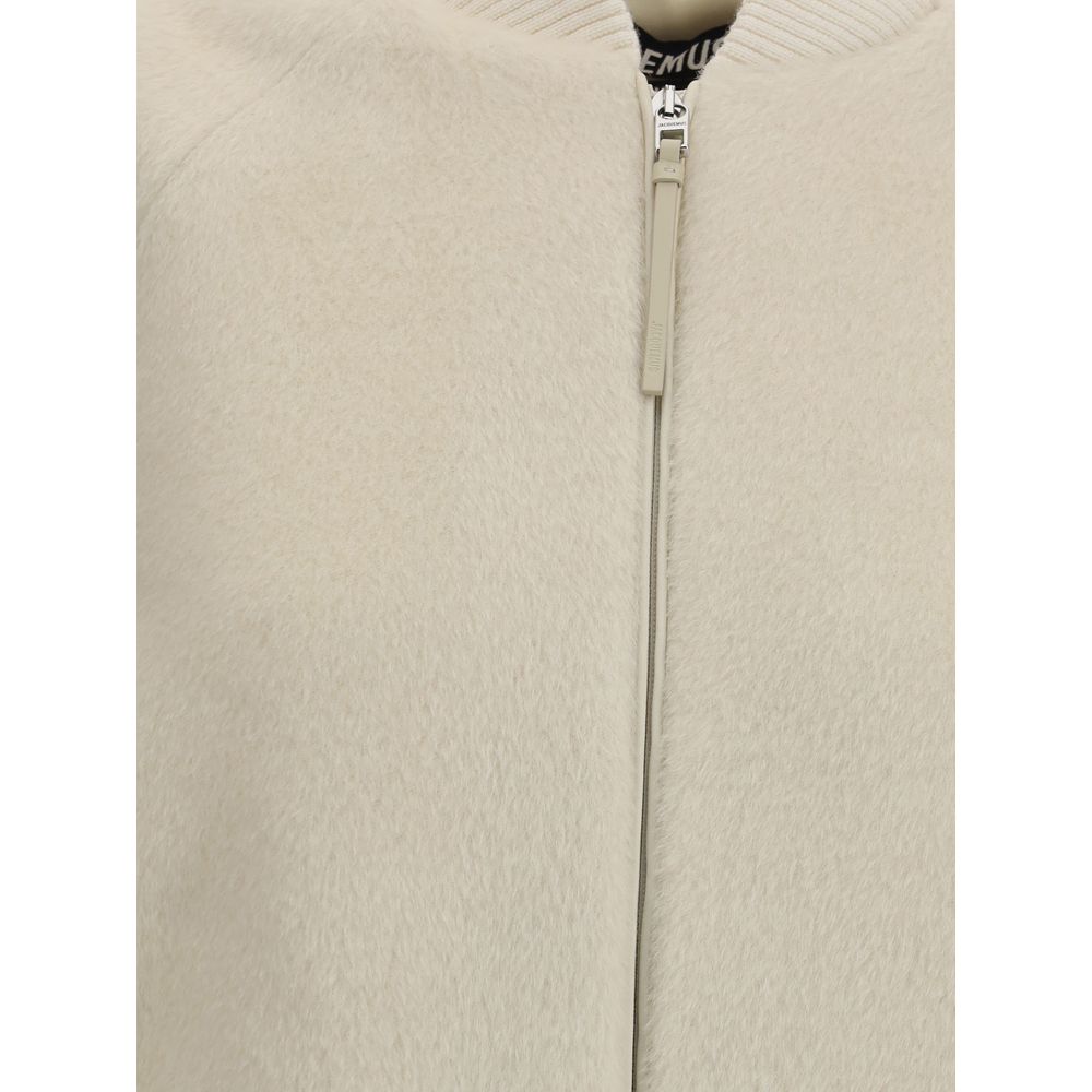 The Le Blouson Pilu Jacket in white alpaca Wool