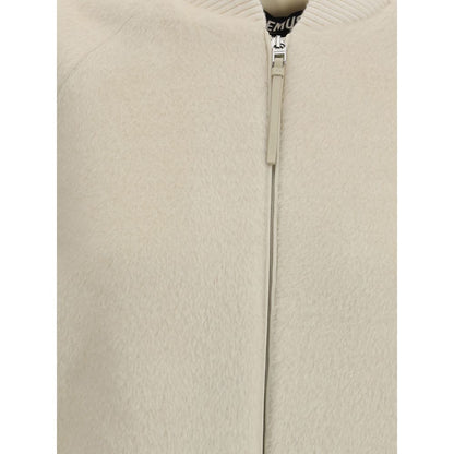 The Le Blouson Pilu Jacket in white alpaca Wool