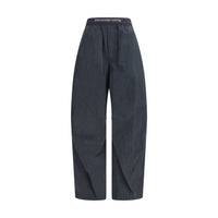 Trousers with elastic waistband and contrasting jacquard logo