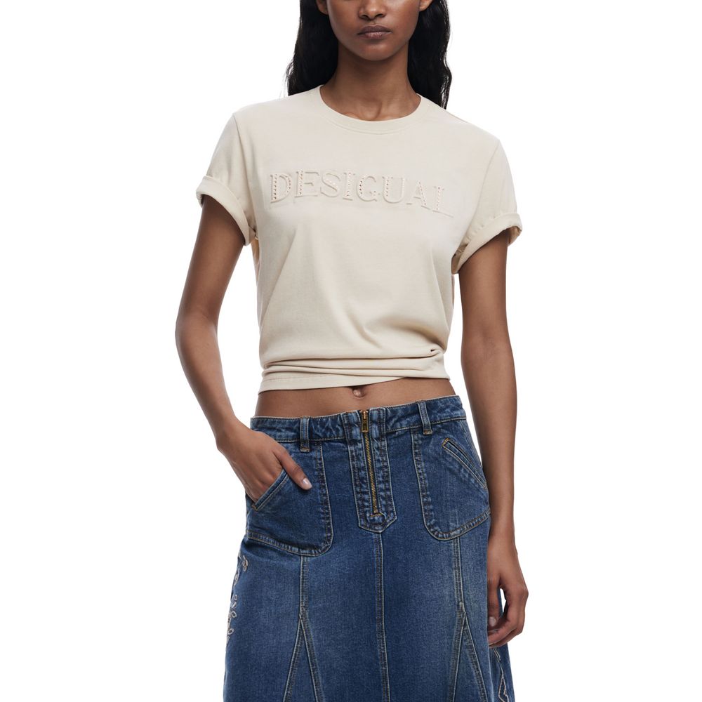 Beige Cotton T-Shirt