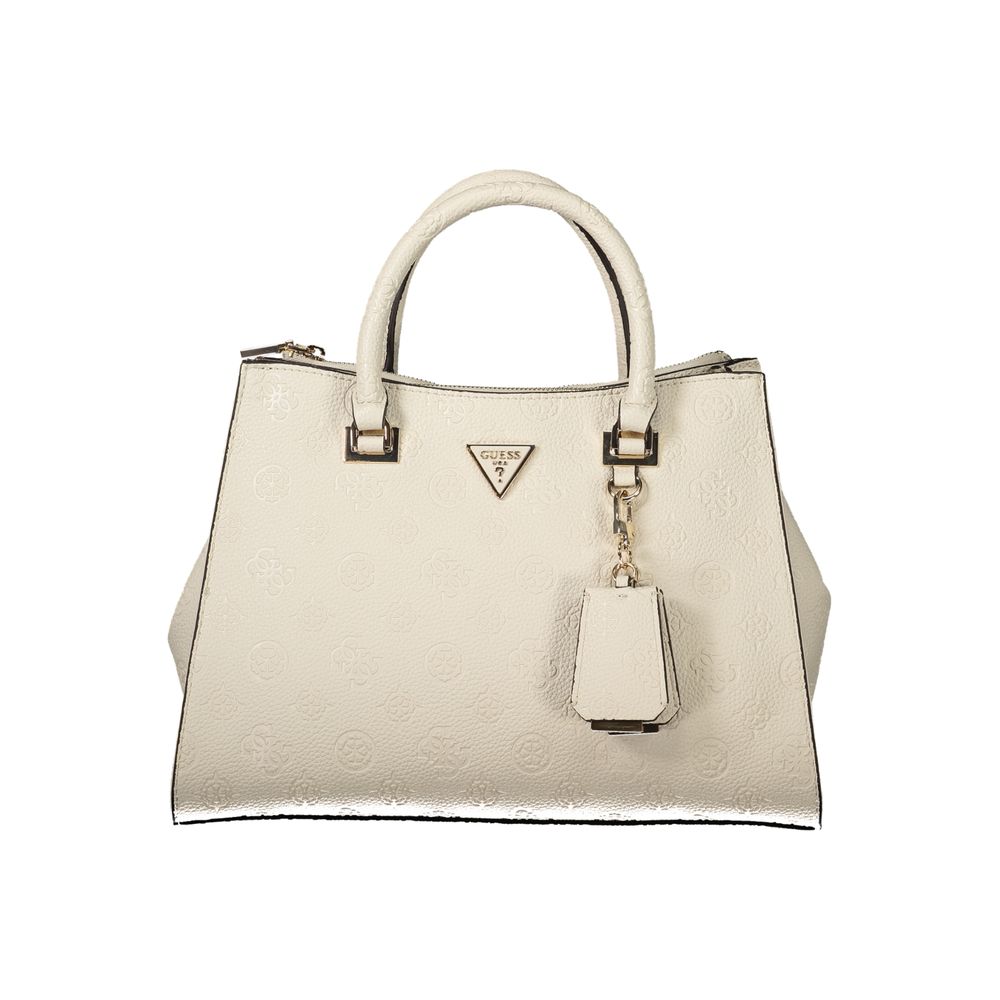 Beige Polyethylene Women Handbag