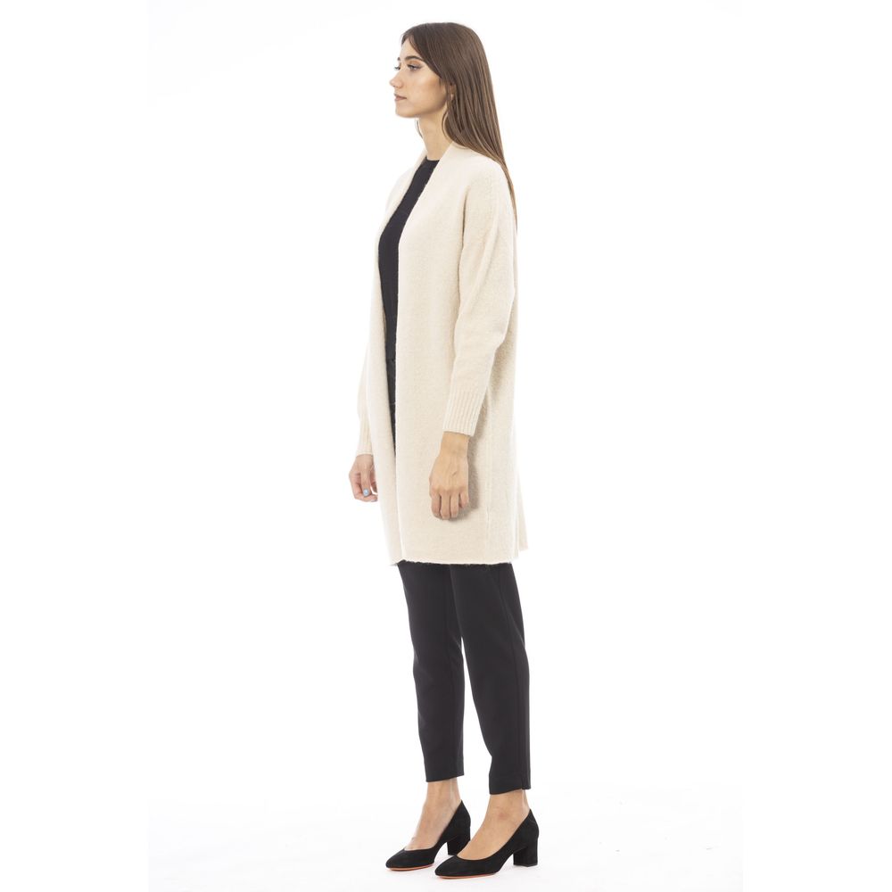White Alpaca Leather Cardigan