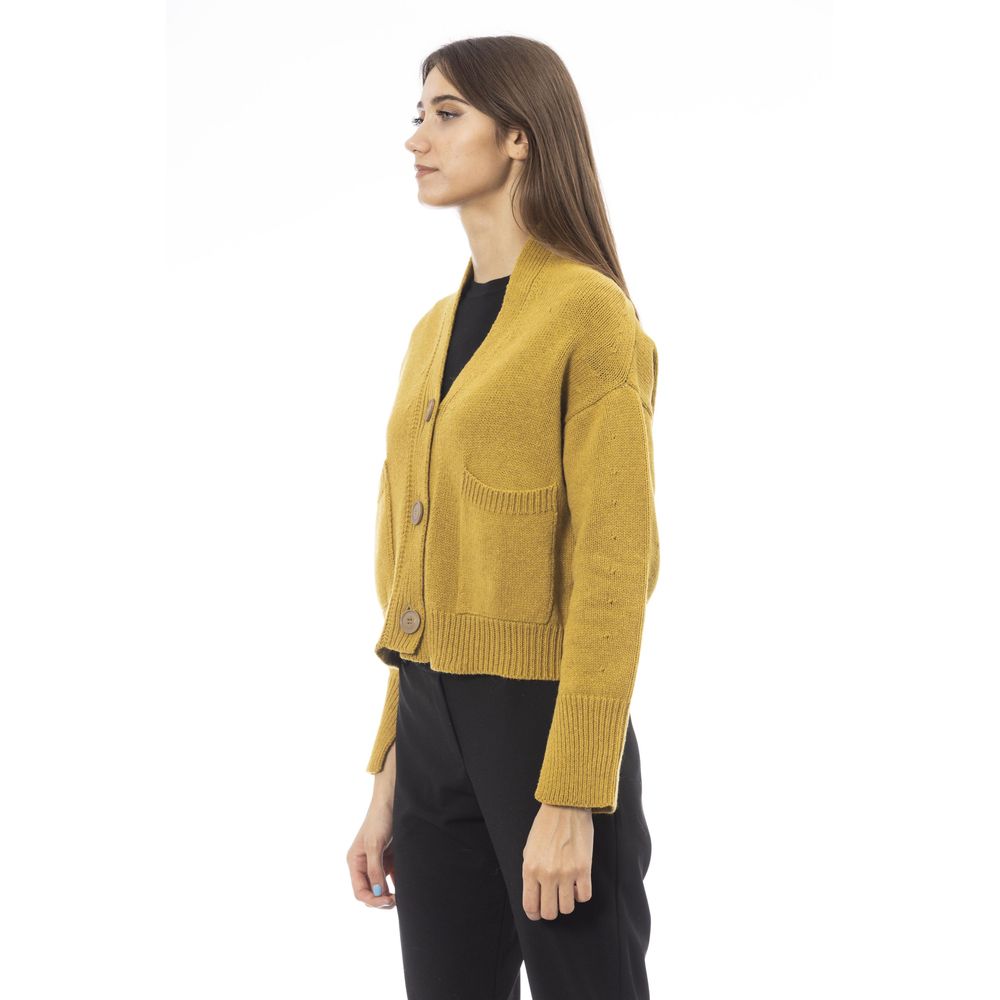 Yellow Merino Wool Cardigan