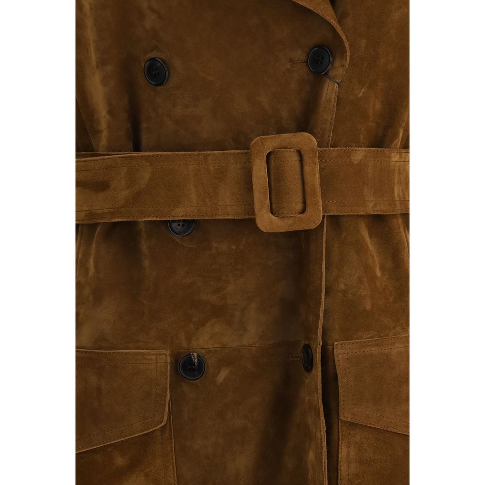 Suede Trench Coat