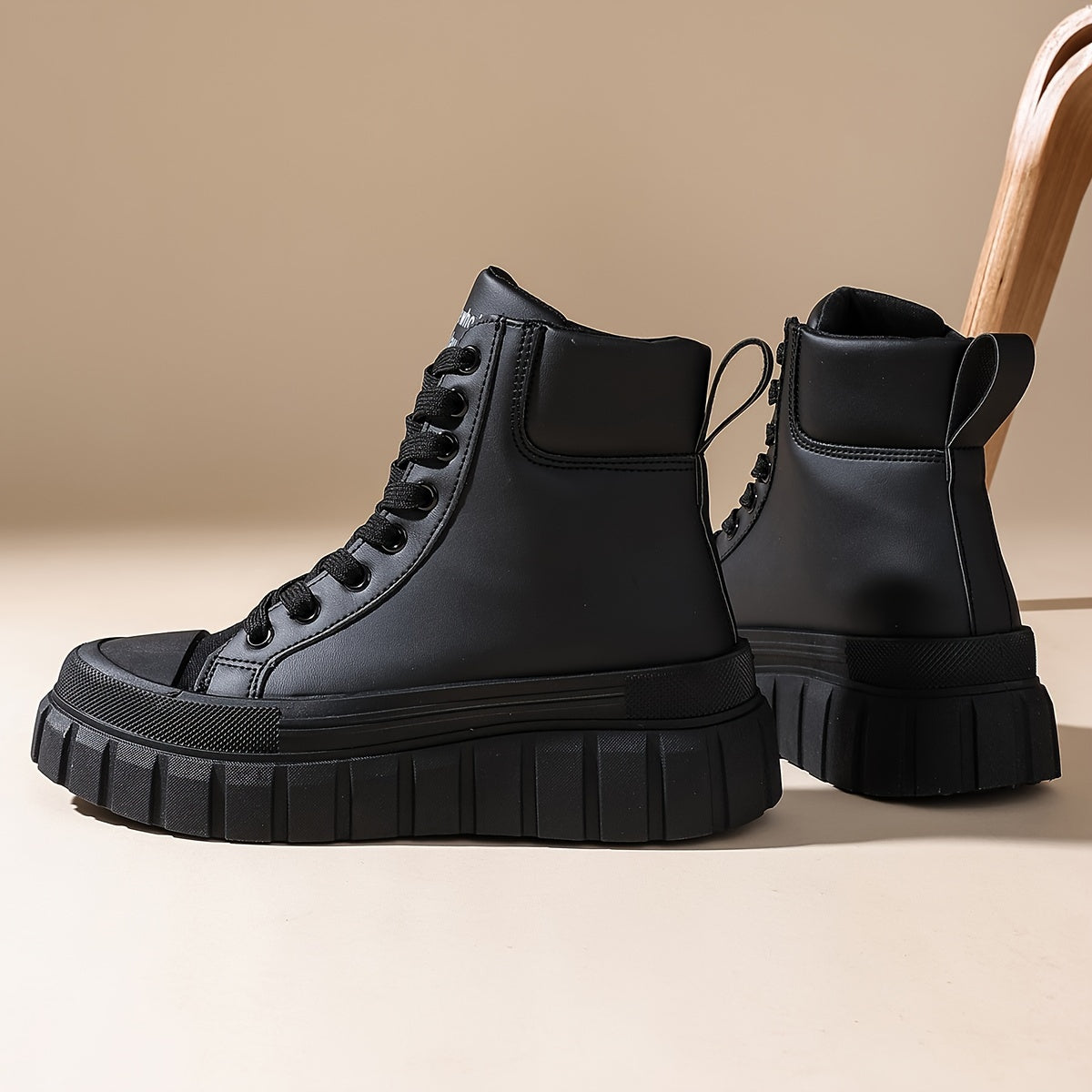 Maven™ | Hoge zwarte laarzen met veters