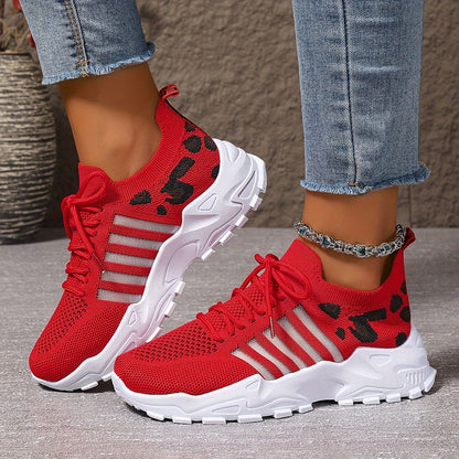 Nora™ | Trendy Platform Sneakers met Mesh & Print